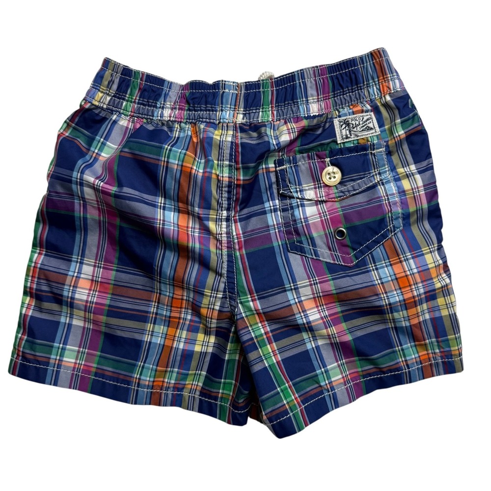 Polo Ralph Lauren Kids Plaid Swim Trunks Blue Multi Color 18M Toddler‎ Shorts - Picture 2 of 5